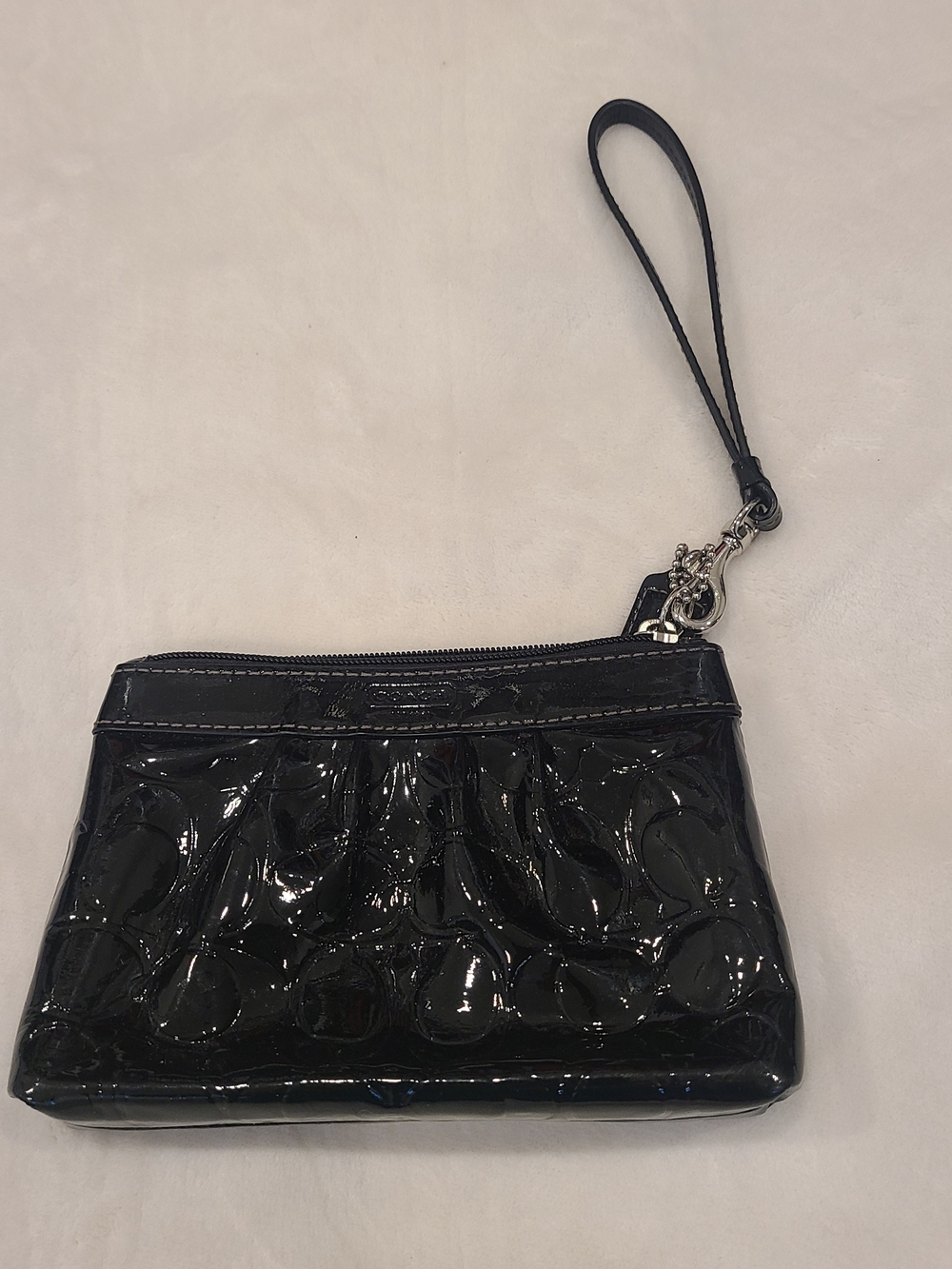 Coach Black Patent Leather Wristlet